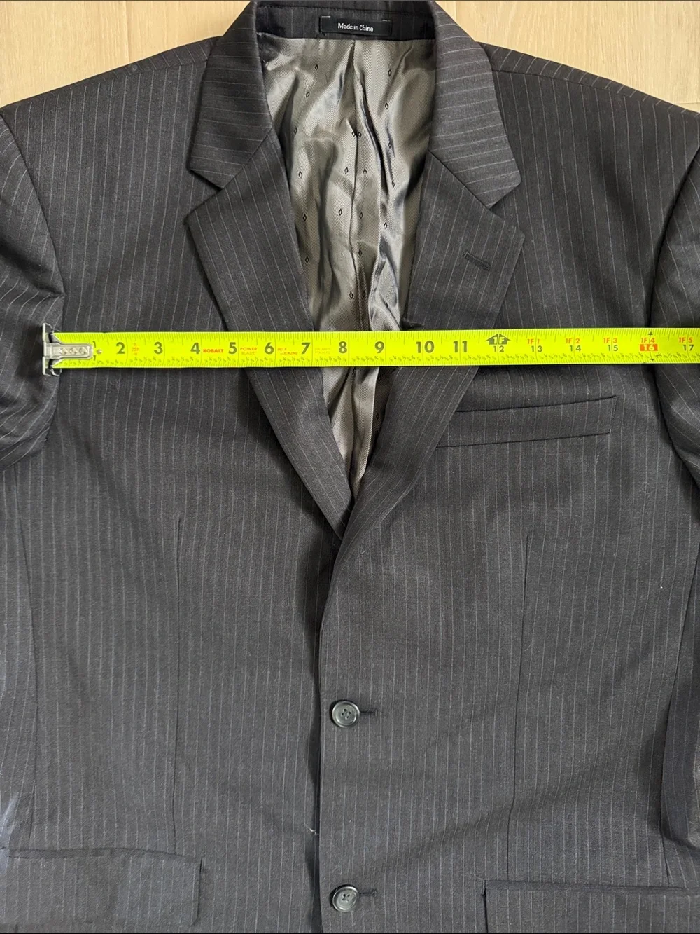 Joseph & Feiss 42X-L Dark Gray Pinstripe Blazer Tailored Suit Jacket Classic Men